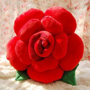 3D Rose Flower Pillow | Soft Plush Decorative Cushion