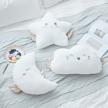 Cute Cloud Star & Moon Pillow | Soft Nursery Decor