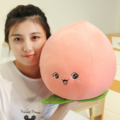 Cute Peach Plush | Soft Stuffed Fruit Pillow