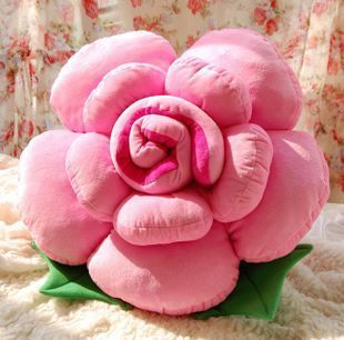 3D Rose Flower Pillow | Soft Plush Decorative Cushion