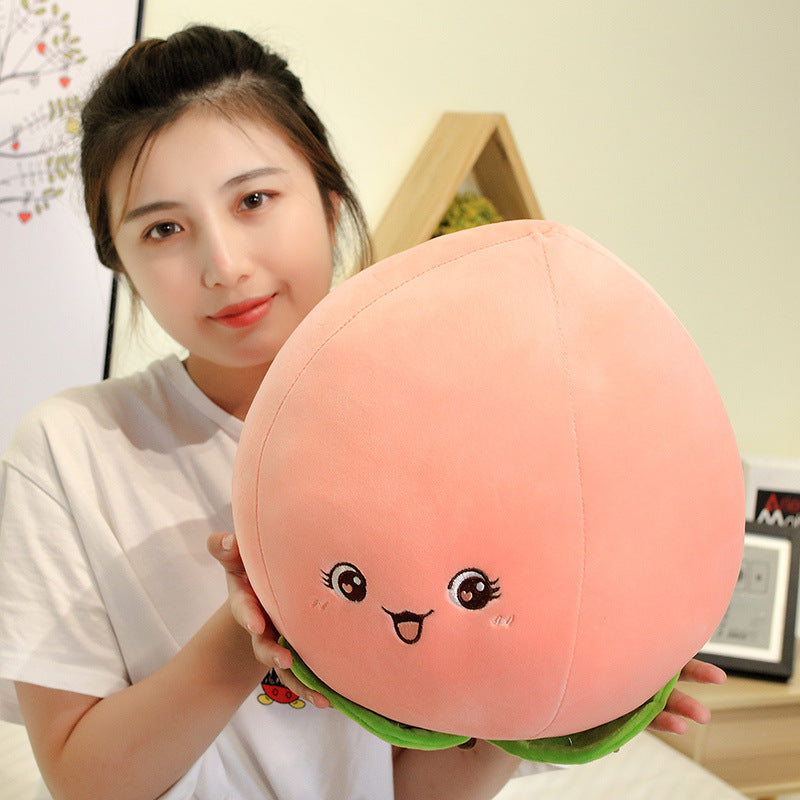 Cute Peach Plush | Soft Stuffed Fruit Pillow