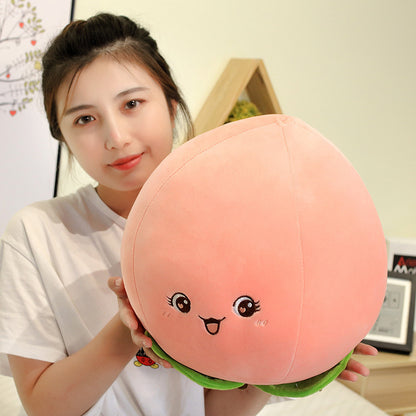 Cute Peach Plush | Soft Stuffed Fruit Pillow