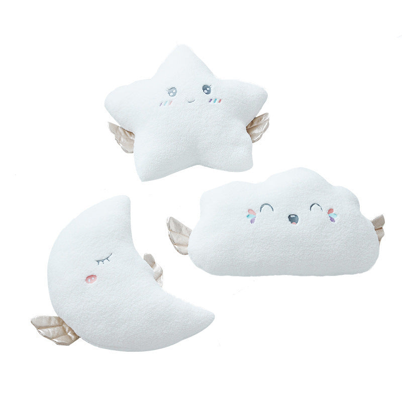 Cute Cloud Star & Moon Pillow | Soft Nursery Decor