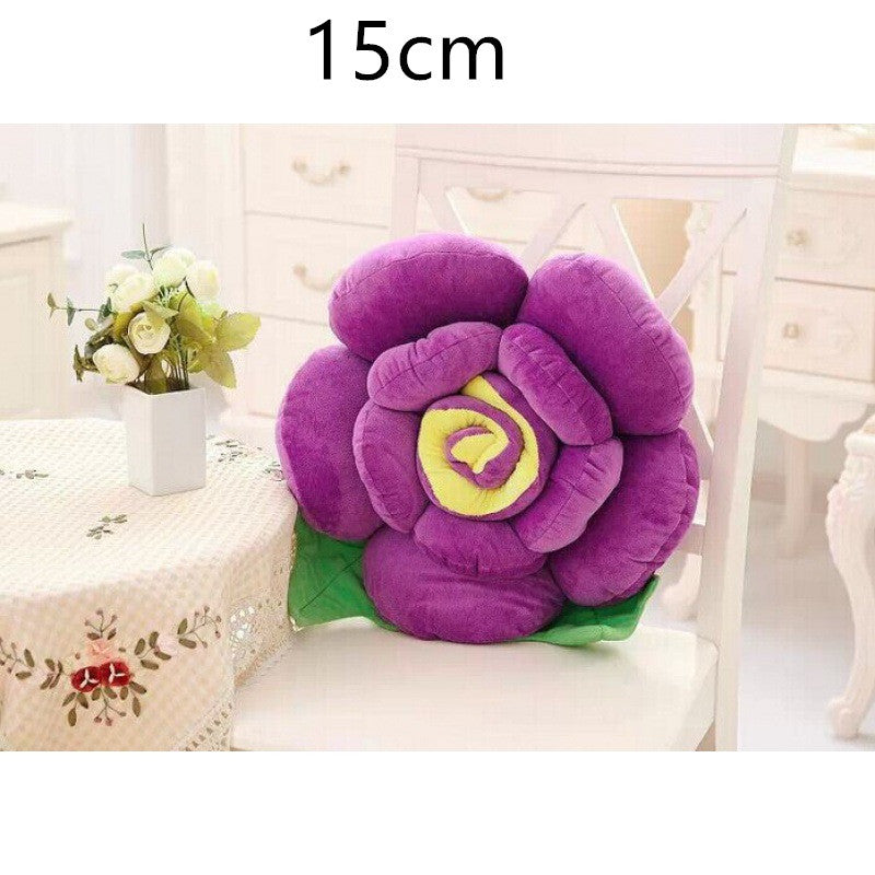 3D Rose Flower Pillow | Soft Plush Decorative Cushion