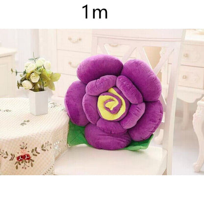 3D Rose Flower Pillow | Soft Plush Decorative Cushion
