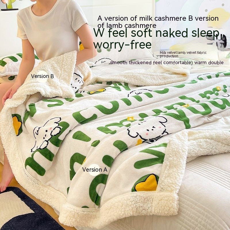 Cute Sherpa Blanket | Warm & Reversible Winter Throw