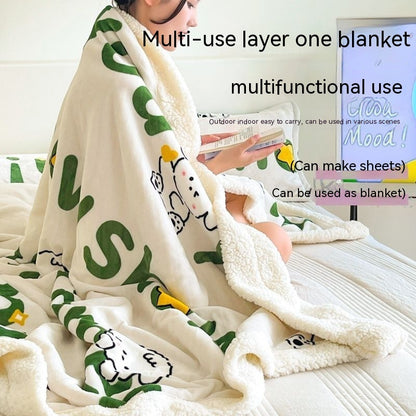 Cute Sherpa Blanket | Warm & Reversible Winter Throw