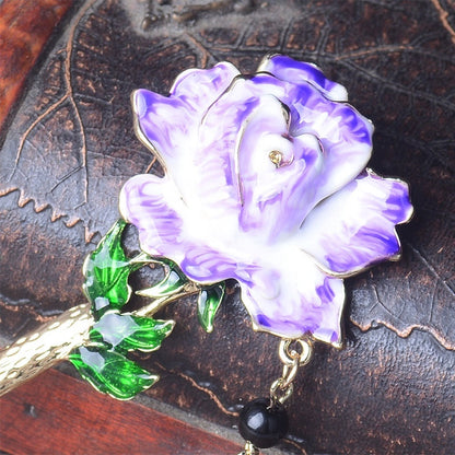 Vintage Rose Tassel Hair Pin | Elegant Flower Hair Stick