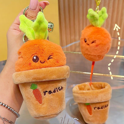 Plush Carrot Keychain | Cute Stuffed Bag Charm