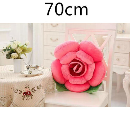 3D Rose Flower Pillow | Soft Plush Decorative Cushion
