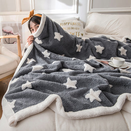 Reversible Lambswool Blanket | Double Layer Thick & Soft