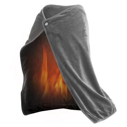 Wearable Heated Blanket Shawl | Soft Flannel Electric Blanket