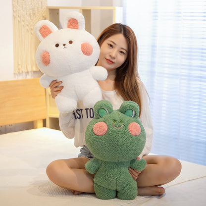 Cute Blushing Plush | Soft Frog & Bunny Stuffed Animal