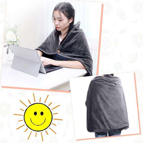 Wearable Heated Blanket Shawl | Soft Flannel Electric Blanket