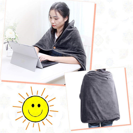 Wearable Heated Blanket Shawl | Soft Flannel Electric Blanket