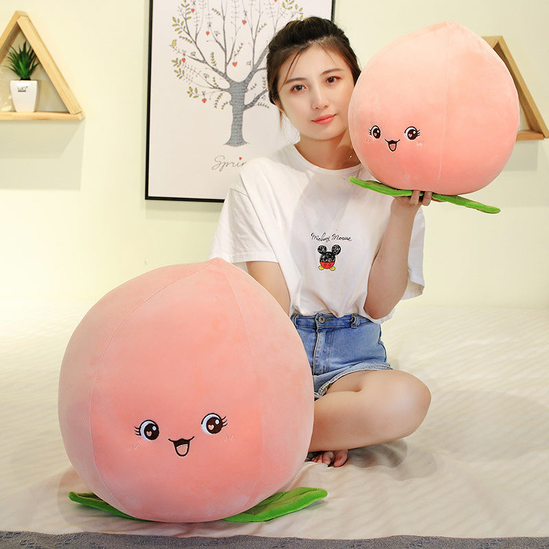 Cute Peach Plush | Soft Stuffed Fruit Pillow