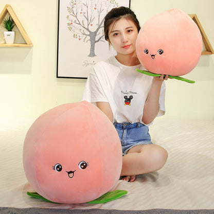 Cute Peach Plush | Soft Stuffed Fruit Pillow