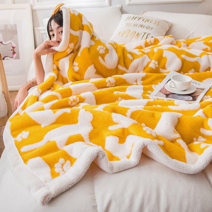 Reversible Lambswool Blanket | Double Layer Thick & Soft