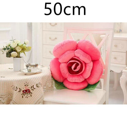 3D Rose Flower Pillow | Soft Plush Decorative Cushion