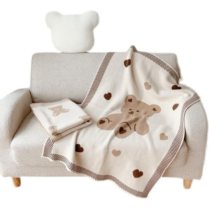Teddy Bear Knit Blanket | Soft Cozy Throw Blanket