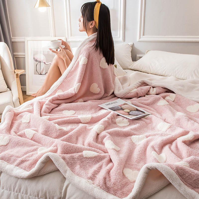 Reversible Lambswool Blanket | Double Layer Thick & Soft
