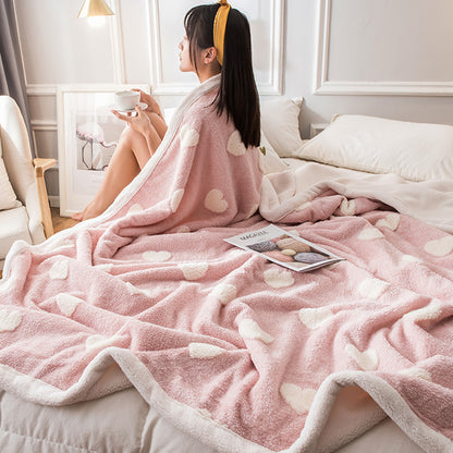 Reversible Lambswool Blanket | Double Layer Thick & Soft