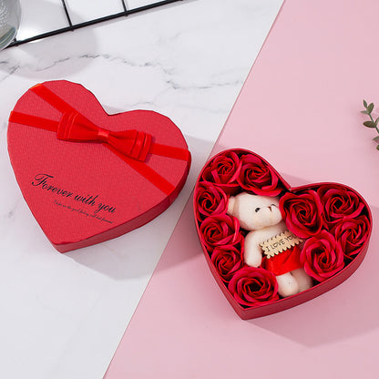 Heart Rose Bear Gift Box | Romantic Keepsake Gift