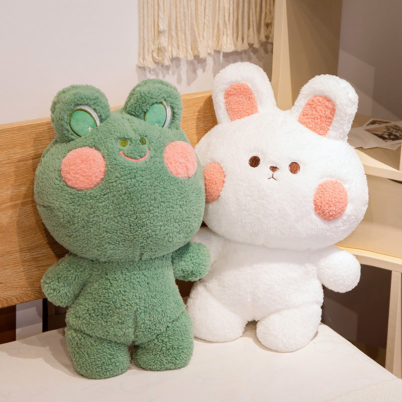 Cute Blushing Plush | Soft Frog & Bunny Stuffed Animal