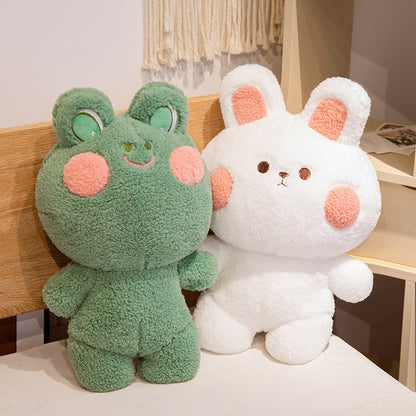 Cute Blushing Plush | Soft Frog & Bunny Stuffed Animal