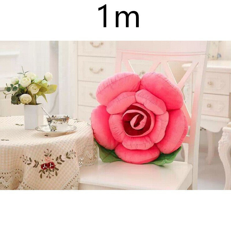 3D Rose Flower Pillow | Soft Plush Decorative Cushion