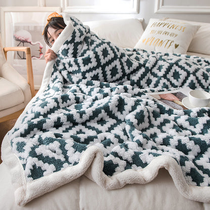 Reversible Lambswool Blanket | Double Layer Thick & Soft